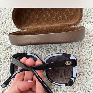 Gucci Black and Gold Sunglasses